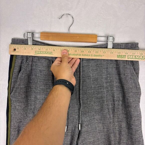 Maeve by Anthropologie Black Plaid with Sparkle Striped Side Pants Size Large - Picture 4 of 12